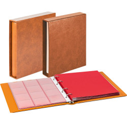 Ensemble: Album numismatique karat CLASSIC avec boitier de protection - brun clair