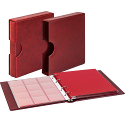 Ensemble: Album-karat CLASSIC avec boitier de protection à  encoches - bordeaux