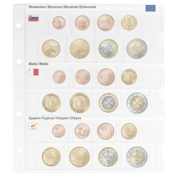 Feuille pré-imprimée karat pour séries EURO courantes: Slovénie/Malte/Chypre