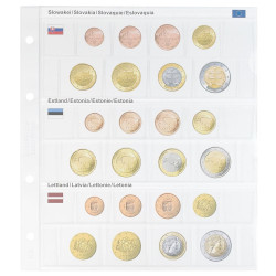 Feuille pré-imprimée karat pour séries EURO courantes: Slovaquie/Estonie/Lettonie