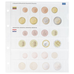 Feuille pré-imprimée karat pour séries EURO courantes: Lituanie/Croatie