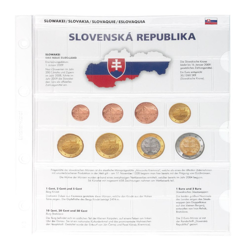Feuille pré-imprimée karat pour séries EURO courantes-NOUVEAUX PAYS EURO: Slovaquie