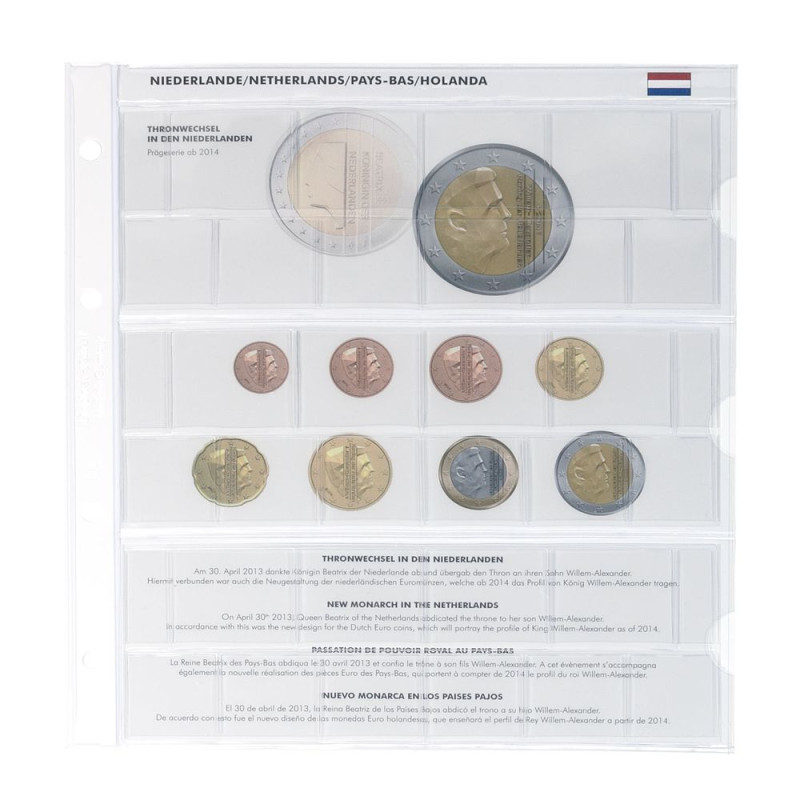 Feuille pré-imprimée karat pour séries EURO courantes: Passation Pouvoir au Pay-Bas