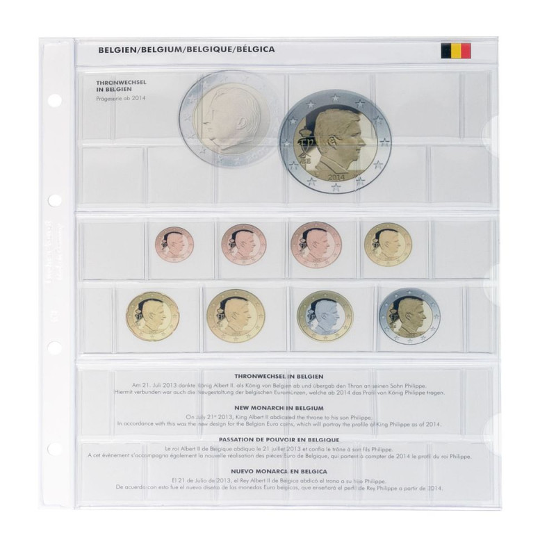 Feuille pré-imprimée karat pour séries EURO courantes: Passation Pouvoir en Belgique