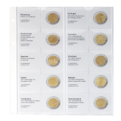 Feuille numismatique pré-imprimée karat 2 Euro commémoratives chronologique: Slovénie 2013 à  Grèce 2013