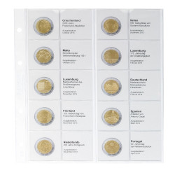 Feuille numismatique pré-imprimée karat 2 Euro commémoratives chronologique: Grèce 2013 à  Portugal 2014