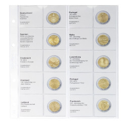 Feuille numismatique pré-imprimée karat pour 2 EURO commémoratives - chronologique : Allemagne 2015 - France 2015