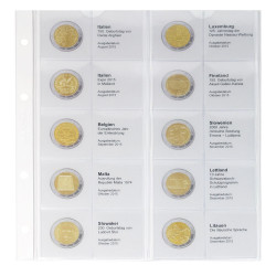 Feuille numismatique pré-imprimée karat pour 2 EURO commémoratives - chronologique : Italie-Aoà»t 2015 à  Lituanie-Décembre 2