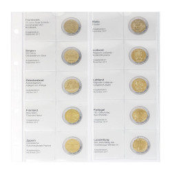Feuille numismatique pré-imprimée karat pour 2 EURO commémoratives - chronologique : France 2017 à  Luxembourg 2017