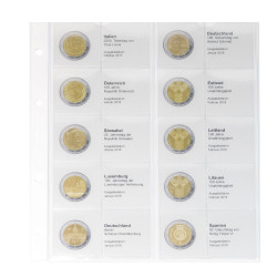 Feuille numismatique pré-imprimée karat pour 2 EURO commémoratives - chronologique : Italie 2017 à  Espagne 2018