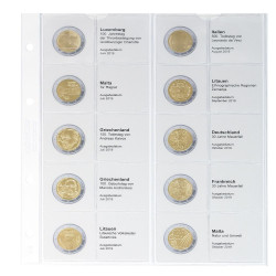 Feuille numismatique pré-imprimée karat pour 2 EURO commémoratives - chronologique : Luxembourg 2019 à  Malte 2019