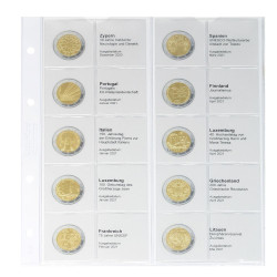 Feuille numismatique pré-imprimée karat pour 2 EURO commémoratives - chronologique : Chypre 2020 à  Lituanie 2021