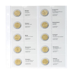 Feuille numismatique pré-imprimée karat pour 2 EURO commémoratives - chronologique : Belgique 2021 - Estonie 2022