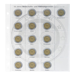 Feuille numismatique pré-imprimée karat 2 Euro commémoratives chronologique: Émissions communes "10 Ans UEM"