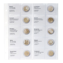 Feuille numismatique pré-imprimée karat 2 Euro commémoratives chronologique: Belgique 2009 - France 2010