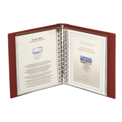 Ensemble: Album CLASSIC pour notices 1er jour avec boitier de protection-bordeaux