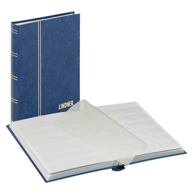 Classeur pour timbres STANDARD avec 32 pages blanches, 165 x 220 x 24 mm, bleu