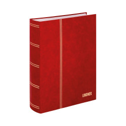 Classeur STANDARD pour timbres avec 64 pages blanches, 230 x 305 x 47 mm, rouge