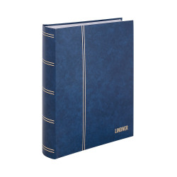 Classeur STANDARD pour timbres avec 64 pages blanches, bandes à  séparation médiane, 230 x 305 x 47 mm, bleu