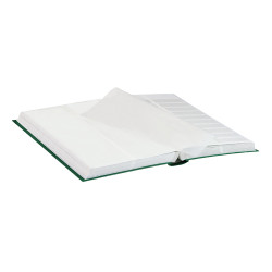 Classeur STANDARD pour timbres avec 64 pages blanches, bandes à  séparation médiane, 230 x 305 x 47 mm, vert