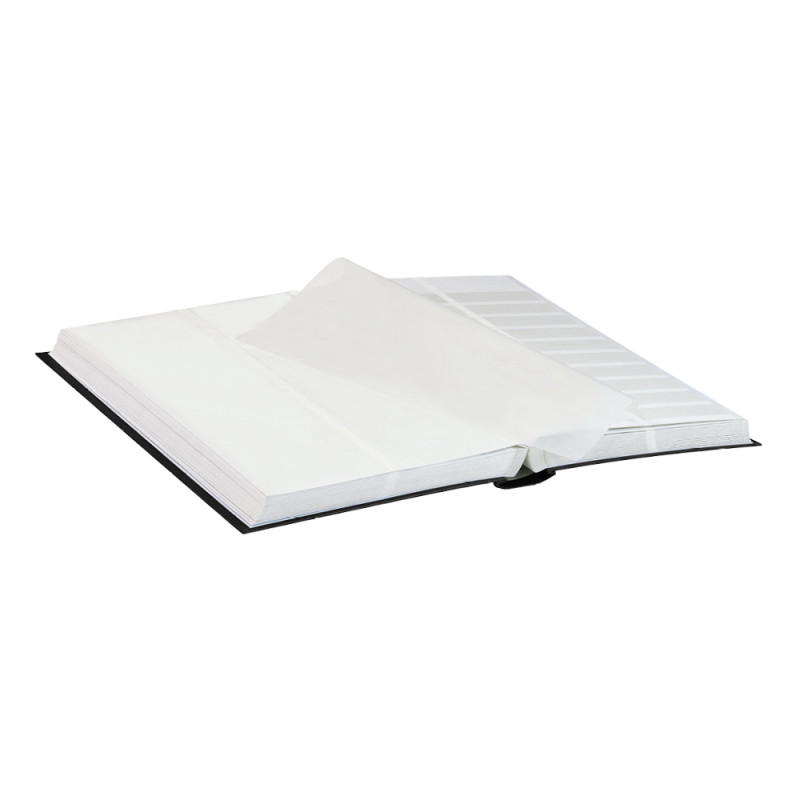 Classeur STANDARD pour timbres avec 64 pages blanches, bandes à  séparation médiane, 230 x 305 x 47 mm, noir
