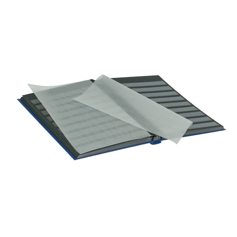 Classeur STANDARD pour timbres avec 32 pages noires, 230 x 305 x 25 mm, bleu