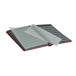 Classeur STANDARD pour timbres avec 32 pages noires, 230 x 305 x 25 mm, rouge