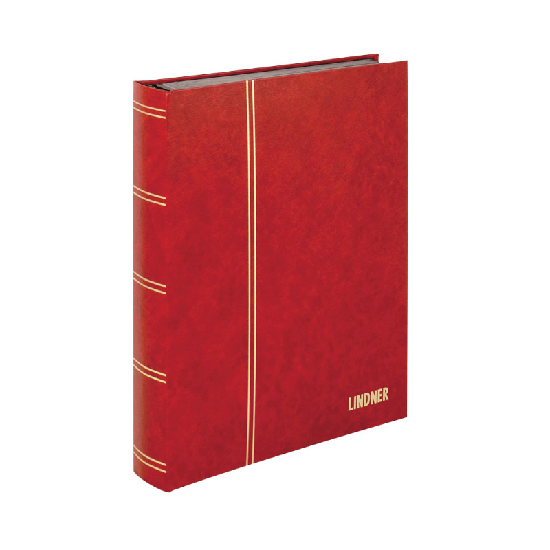 Classeur STANDARD pour timbres avec 48 pages noires, 230 x 305 x 35 mm, rouge