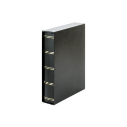 Classeur ELEGANT noir pour timbres, à  60 pages noires, avec boitier de protection