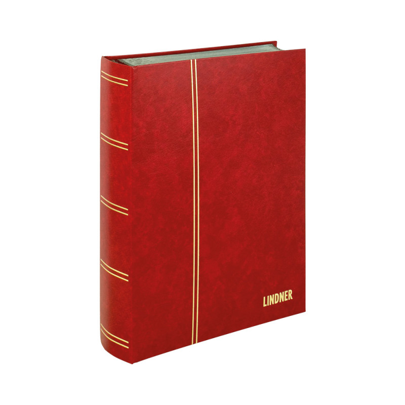 Classeur STANDARD pour timbres avec 64 pages noires, 230 x 305 x 47 mm, rouge