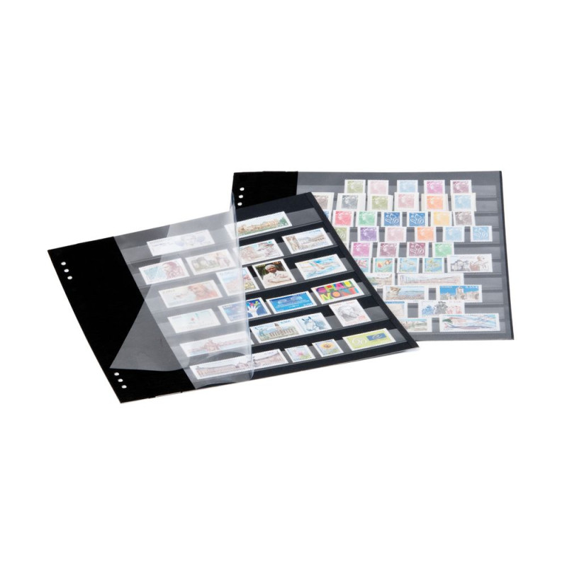 Feuilles de classement à  10 bandes transparentes par page, perforation 6 trous, pour album à  vis -paquet de 10