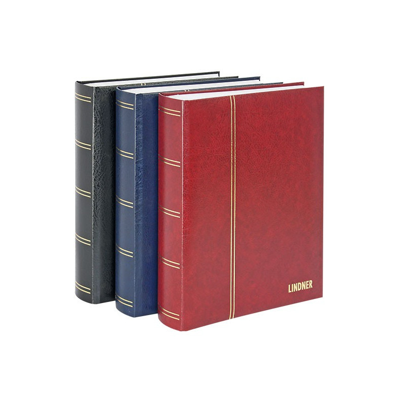 Classeur Elegant pour timbres avec 64 pages blanches, 230 x 305 x 48 mm, rouge