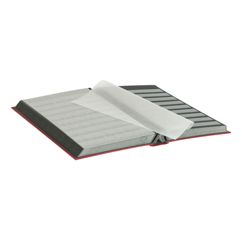 Classeur Elegant pour timbres avec 64 pages noires, 230 x 305 x 48 mm, rouge