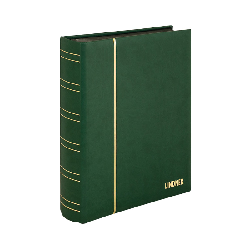 Classeur ELEGANT NUBUK pour timbres avec 60 pages noires, 230 x 305 mm, vert