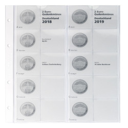 Feuille pré-imprimée karat 2 Euro commémoratives "ÉTATS ALLEMANDS": 2018/2019 Berlin & 70 ans de conseil fédéral