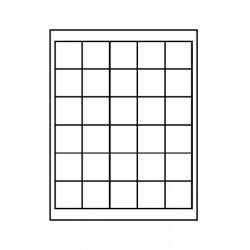 Plateau velours noir à  30 alvéoles carrés pour monnaies/capsules jusqu'à  Ø38 mm