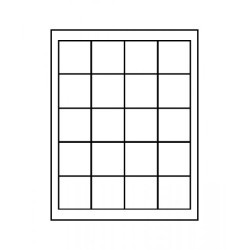Box monnaies MARINE à  20 alvéoles carrés pour monnaies/capsules jusqu'à  Ø47 mm