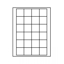 Plateau velours noir, à  24 alvéoles carrés pour monnaies/capsules jusqu'à  Ø42 mm
