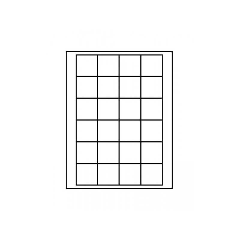 Box monnaies MARINE à  24 alvéoles carrés pour monnaies/capsules jusqu'à  Ø42 mm