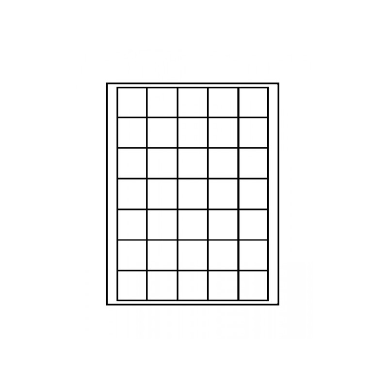 Box monnaies CARBO à  35 alvéoles carrés  pour monnaies/capsules jusqu'à  Ø36 mm