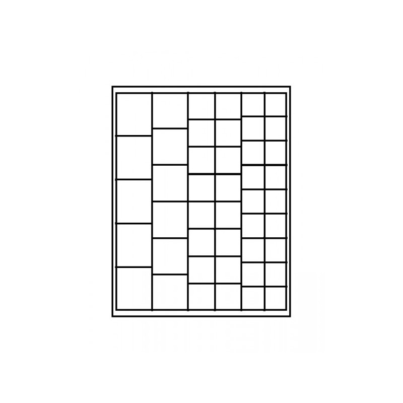 Box monnaies CARBO à  45 alvéoles carrés pour monnaies pour monnaies/capsules jusqu à  Ø 24, 28, 39 et 44 mm