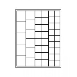 Box monnaies MARINE à  45 alvéoles carrés pour monnaies pour monnaies/capsules jusqu'à  Ø 24, 28, 39 et 44 mm