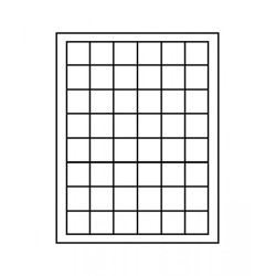 Plateau velours noir à  48 alvéoles carrés pour monnaies/capsules jusqu'à  Ø 30 mm