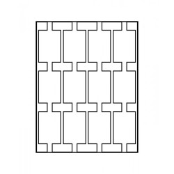 Box monnaies CARBO à  12 alvéoles rectangulaires pour étuis REBECK COIN L 75x50 mm