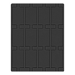 Plateau velours noir à  12 alvéoles rectangulaires pour étuis REBECK COIN L 75x50 mm