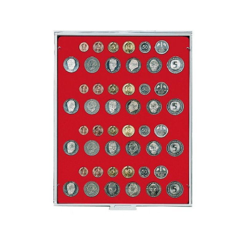 Plateau velours rouge vif pour 4 séries DM courantes