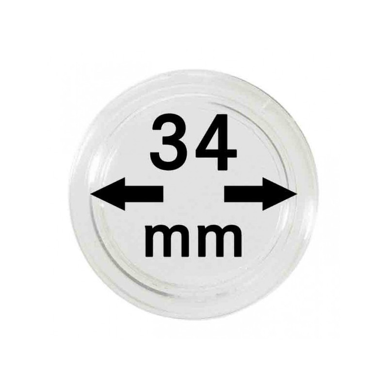 Capsules monnaies Ø intérieur 34 mm, paquet de 10