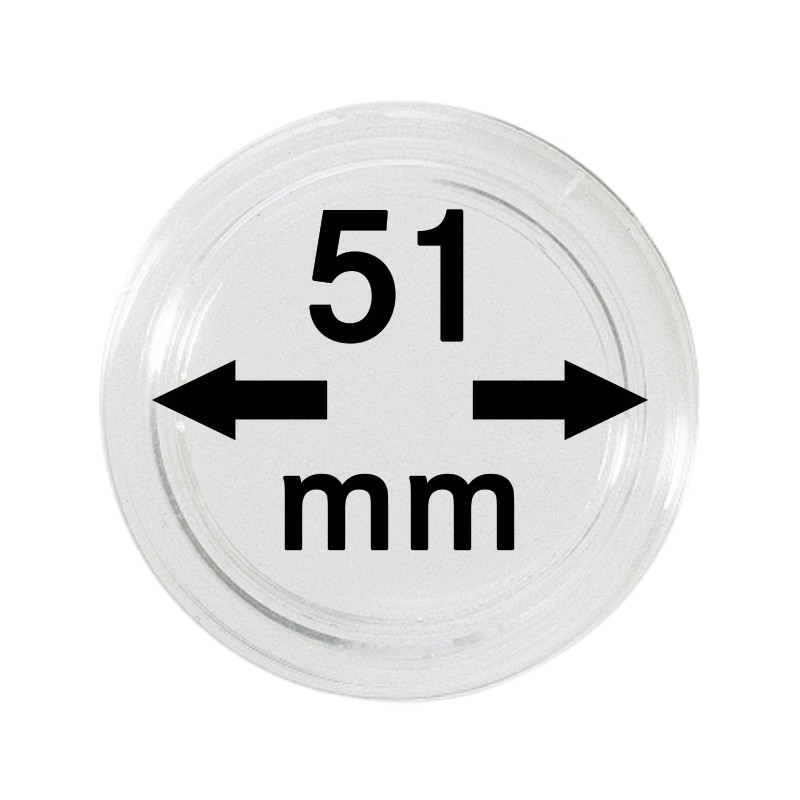 Capsules monnaies Ø intérieur 51 mm, paquet de 10