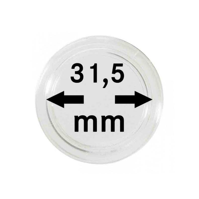 Capsules monnaies Ø intérieur 31,5 mm, paquet de 10