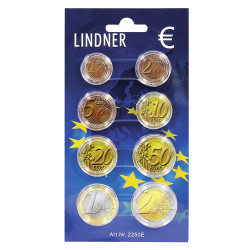 Display de 8 capsules pour une série de pièces Euro courantes